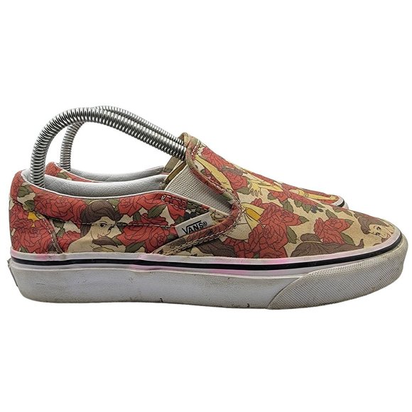Vans Disney Beauty and The Beast Belle Rose Womens Slip On Skate Shoes Size 8.5 - Picture 7 of 12